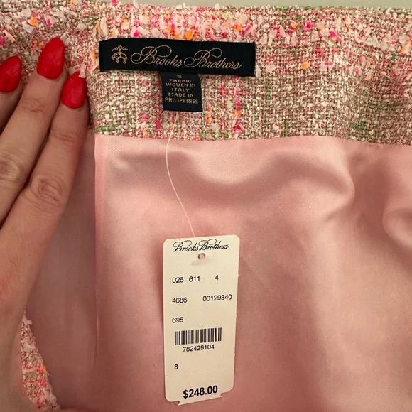 NWT Brooks Brothers Pink and Green Plaid Mini Skirt - Picture 2 of 5